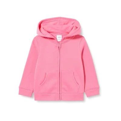 Imagen de Amazon Essentials Sudadera de Forro Polar con Capucha y Cremallera Niña, Rosa Brillante, 4 años