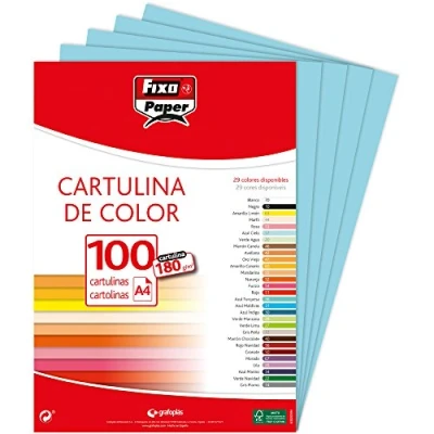 Imagen de Fixo Paper 11110436 Paquete de cartulinas A4 100 unidades color azul turquesa, 180g
