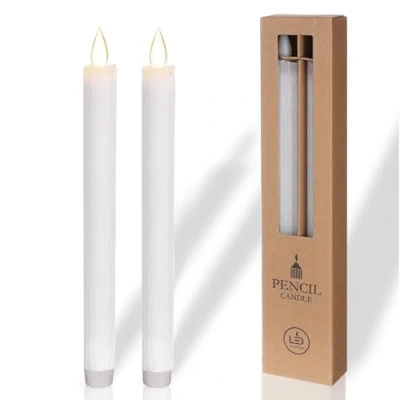 Imagen de comforder Velas LED Efecto Llama Parpadeante (Set de 2), Cera Auténtica, Eléctricas con Temporizador, Pilas (Blanco)