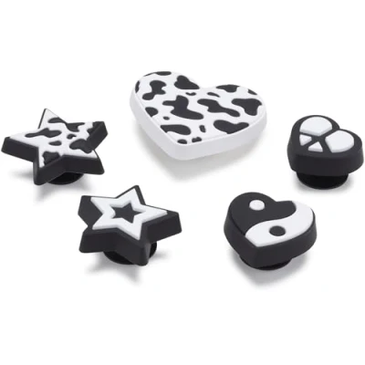 Imagen de Crocs Shoe Charm 5 Pack Personalize with Jibbitz for, Amuleto de Zapatos Unisexo, Mono BnW, Talla única