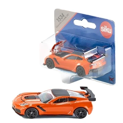 Imagen de siku 1534, Chevrolet Corvette ZR1, Naranja/Negro, Apertura de capó, Vehículo juguete para niños