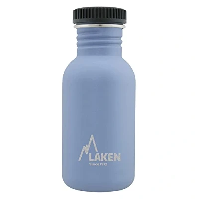 Imagen de LAKEN Botella de Agua Acero Inoxidable (0,50L Azul) con Tapón Basic Para Niños y Adultos/Para Gimnasio Deportes Reutilizable Reciclable