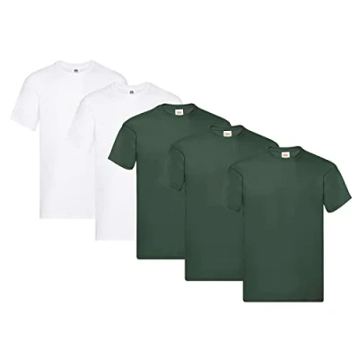 Imagen de Fruit of the Loom Camiseta para hombre original de la marca, paquete 5 unidades, L