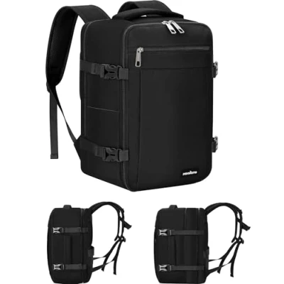 Imagen de MOCOCITO Mochila Viaje Cabina Avion 40x20x30, Maletas de para Vueling Impermeable Equipaje Mano, 30L Hombre Mujer Travel Backpack Portatil(Negro Clásico)