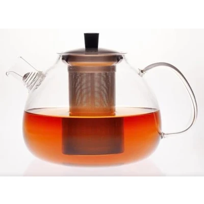Imagen de Hanseküche tetera 1500 ml de vidrio muy resistente al calor, vidrio, borosilicato Colador y alambre colector acero inoxidable extraíbles