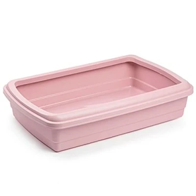 Imagen de AC Arenero para Gatos con Pala, Bandeja higiénica Borde Alto extraíble, gatera, Caja de Arena higiénica, Fabricado en España, 47 x 31 10 cm (Rosa Pastel)