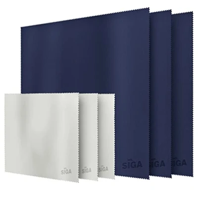 Imagen de MR.SIGA Paños de Limpieza Microfibra Premium para Lentes, anteojos, Pantallas, tabletas, Paquete 3 en Azul Marino con 16 x Pulgadas, Gris 6 7 Pulgadas