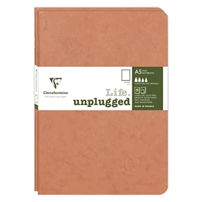 Imagen de Clairefontaine 733186C Age Bag DUO set de 2 cahiers piqués 14,8x21cm 96p uni tabac