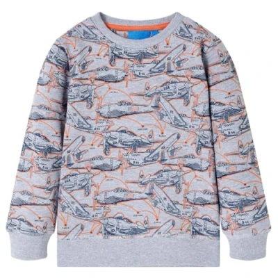 Imagen de Sudadera Infantil con Estampado Aviones Ropa de Niños Gris Oscuro Mélange 140