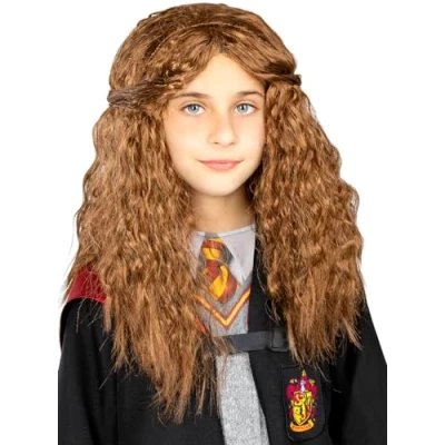 Imagen de Funidelia Peluca de Hermione Granger para niña Gryffindor, Magos, Hogwarts Accesorios niños, accesorio disfraz Marrón