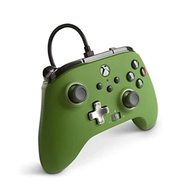 Imagen de Power A Mando con Cable, Salida de Audio y Botones programables, Color Verde Soldier para Xbox One Serie X (Xbox One)