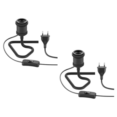 Imagen de ledscom.de 2 unid. lámpara de mesa RETRA, interruptor, negro, 1x E27 máx. 60W