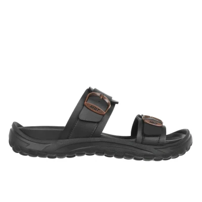 Imagen de MBT FUJI II Sandalias para Hombre en Piel. Calzado Ligero y Cómodo de Primavera Verano. Fisiológico Confort Estabilidad. Recuperación Vestir Estilo Moderno. Color Negro