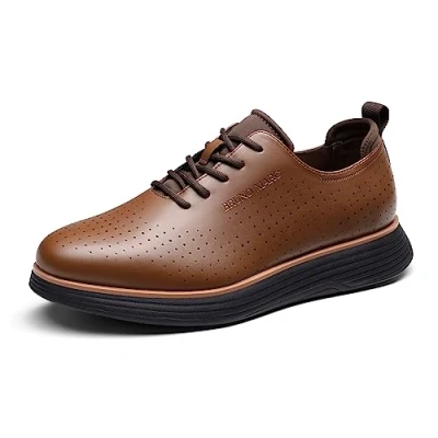 Imagen de Bruno Marc Zapatos de Vestir Moda para Hombre Cordones Comodos Oxfords Casual,Size 46,Marrón,SBOX2318M