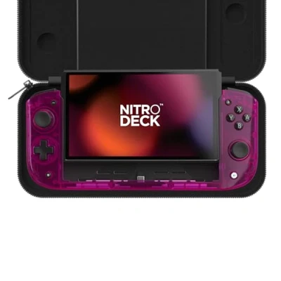 Imagen de CRKD Nitro Deck Limited Edition with Carry Case Professional Handheld Zero Stick Drift for Nintendo Switch and OLED (Crystal Pink Crystal Collection)