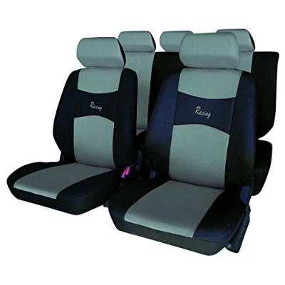 Imagen de Carfactory Fundas de asiento para coche, Universales, modelo IMOLA, color gris, 9 piezas.