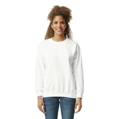 Imagen de Gildan Sudadera de cuello redondo con forro polar, estilo G18000 para Hombre, Blanco (Blanco), XL