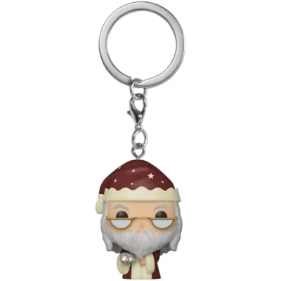 Imagen de Funko Pop! Keychain: Harry Potter Holiday Albus Dumbledore 1 Minifigura de Vinilo Coleccionable Llavero Original Relleno Calcetines Idea Regalo Mercancia Oficial Movies Fans