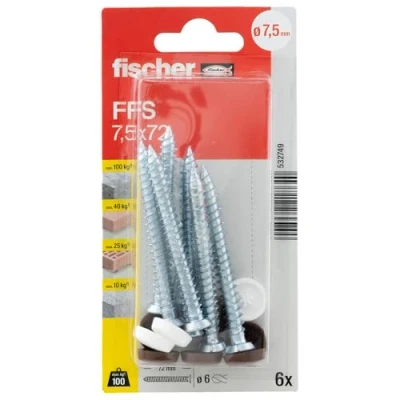 Imagen de Fischer Tornillos para marco de ventana FFS 7,5 x 72 K (6)