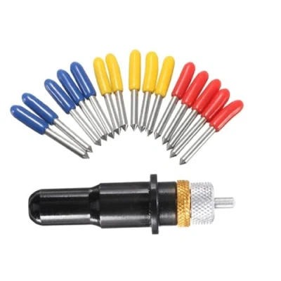 Imagen de WEKOW 12mm Plotter De Corte Negro Con 15 Piezas Cuchillas 30 45 60 Grados Para Soporte Cuchilla Vinilo Roland