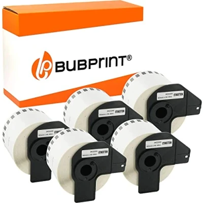 Imagen de 5x Bubprint Rollos de Etiquetas Compatible para Brother DK 22205 P Touch QL500 QL500BW QL550 QL560 QL570 QL700 QL710 QL710W QL720NW QL800 QL810W QL820 QL820NWB QL820NW QL1060N QL1100