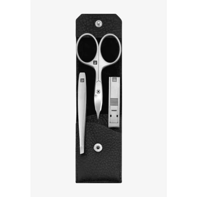 Imagen de ZWILLING Set de manicura (3 piezas, estuche napa, cierre con botón presión, cortaúñas compacto), Premium, negro