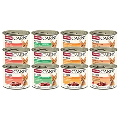 Imagen de animonda Carny Kitten comida húmeda para gatos, latas de gatitos, variación bebés 12 x 200 g