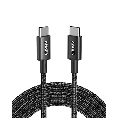 Imagen de Anker Cable USB C Carga Rapida, Nuevo de Nylón con 2.0 100W, 3 Metros, para iPhone 16, 16 Plus, Pro, Pro Max, MacBook, iPad, Samsung Galaxy S23(Negro)