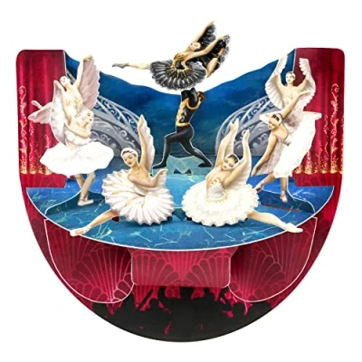 Imagen de SANTORO Popnrock, Tarjeta De Felicitación Emergente 3D Ballet Del Lago Los Cisnes Para Ella, Mamá, Cumpleaños, Día La Madre