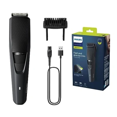 Imagen de Barbero Philips S3000 BT3233/15, Recortadora barba, 20 posiciones de longitud, 60 min autonomía, Negro