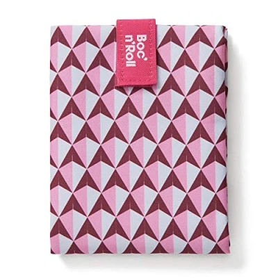 Imagen de Roll&#039;eat ® Bolsa Merienda, Porta Bocadillos con Envoltorio Reutilizable, Alimentos Ecológico sin BPA, de Tela, Color Rosa Boc&#039;n&#039;Roll Tiles