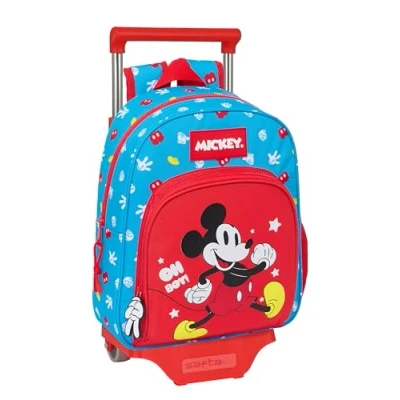 Imagen de Safta MICKEY MOUSE FANTASTIC Mochila Infantil con Carro 705, Ideal para Niños de Diferentes Edades, Cómoda y Versátil, Calidad Resistencia, 28x10x34 cm, Color Azul/Rojo