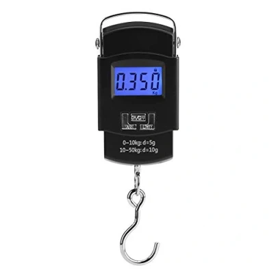 Imagen de Balanza de gancho para equipaje, 50 kg, LCD digital, báscula electrónica, minigancho, pesca, actividades al aire libre