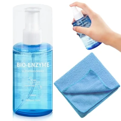Imagen de 200ml Spray Limpiador Universal Para Pantallas, Kit Limpieza + Paño Microfibra, Monitor, Laptop, Smartphone, TV, Todo Tipo de Displays Digitales