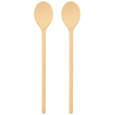 Imagen de teemando® 2 cucharas de cocina madera grandes y estables marca 40 cm para cocinar hornear, garantizando que no se rompa con un uso normal
