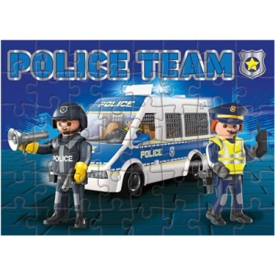 Imagen de Dohe Educa Puzzle Progresivo Infantil 48 Piezas de Cartón, Playmobil Police, Rompecabezas para Niños 4 6 Años, Material Educativo