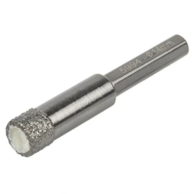 Imagen de wolfcraft Broca Para taladrado en seco recubierta de diamante, vástago hexagonal, Ø 14 mm I 5994000 taladrar azulejos, gres fino y cerámica