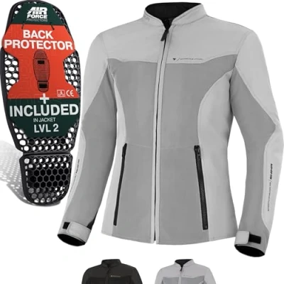 Imagen de SHIMA OPENAIR LADY Chaqueta Moto mujere Ligera y Transpirable Cazadora Mesh de Verano con CE Espalda, Hombros, Codos Protecciones, Ajuste la Anchura (Gris, L)