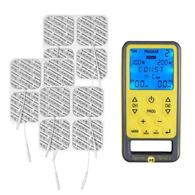Imagen de Tenscare Sports Tens 2+ Paquete de 12 Electrodos Dispositivo electroestimulación con Masaje, TENS, EMS y programas manuales. Para alivio del dolor, tonificación relajación muscular.