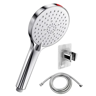 Imagen de Alcachofa Ducha con Manguera Alta Presion SREWOHS Antical Ahorro de Agua Cabezal extraíble 5 Modos,Potente Modo Chorro para Limpiar baños Paredes alicatadas，8.5L/Min