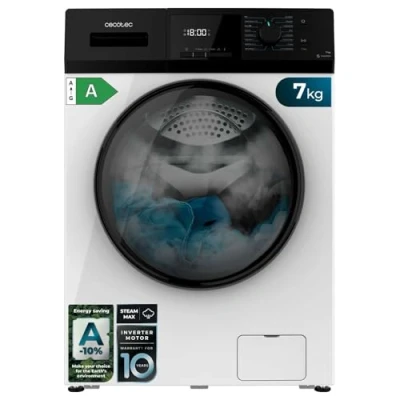 Imagen de Cecotec Lavadora 7Kg Carga Frontal Bolero Dresscode 7410 Inverter A. 1850W, 1200 rpm Regulables, 16 Programas, Motor Plus, Bajo Consumo, Vapor, Esterilización de la Ropa