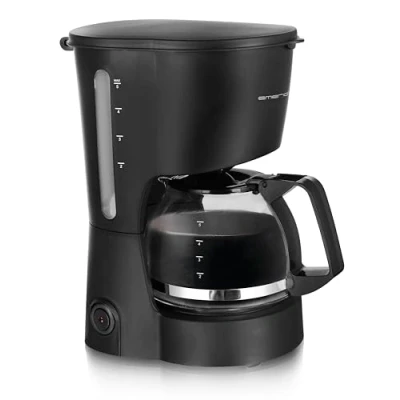 Imagen de Emerio Cafetera de filtro pequeña, jarra cristal 0,6 l para hasta 5 tazas café fresco, permanente extraíble, función antigoteo, 40 minutos apagado automático, 600 W, sin BPA,