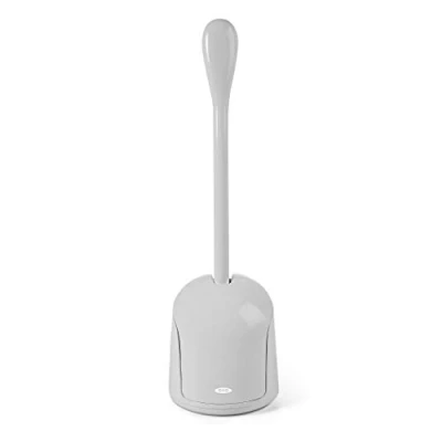 Imagen de OXO Good Grips Kit de escobilla y escobillero para inodoro, color gris