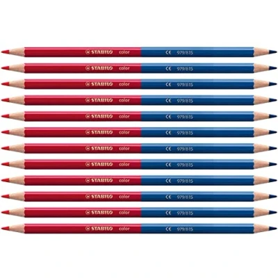Imagen de Lápiz bicolor STABILO color Caja con 12 unidades Azul/Rojo