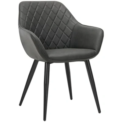 Imagen de WOLTU Silla de Comedor Pack 1, Cocina Tapizadas en Piel_sintética, Ergonómicas con Respaldo y Brazos para Salón Dormitorio, Estilo Nórdico, Patas Metal, Antratica, BH251an 1