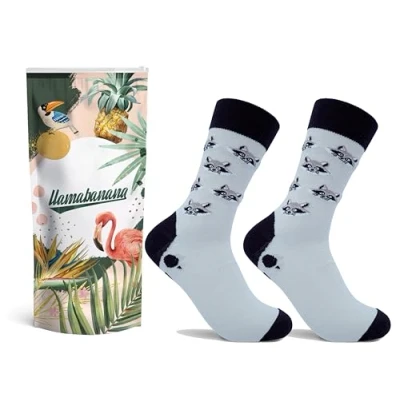 Imagen de llamabanana® Calcetines de algodón para mujer, diseños coloridos (FR/ES, Números, 35, 40, Regular, Mapache)