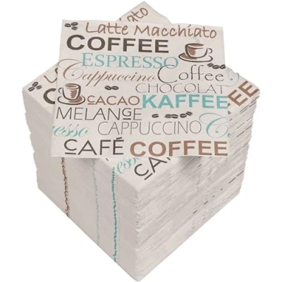 Imagen de 150 servilletas de cóctel 3 capas, 25 x cm, café