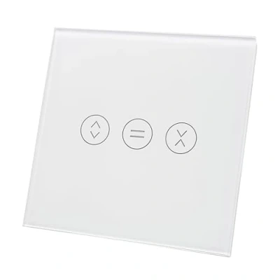 Imagen de LED ATOMANT Interruptor de Cristal para Persiana Wifi. Inteligente Mediante APP del Telefono. Compatible con Alexa y Google Home. Pulsador Tactil Motor Persianas/Cortinas.