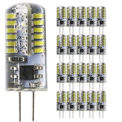 Imagen de Mengjay 20x G4 Bombillas LED 4W,Blanco frio 6000K Lámparas LED,Equivalente a 30W Luz halógena, 250Lm 220V AC, Sin parpadeo, Ángulo de 360 grados,para iluminación sala. (48 SMD 3014)