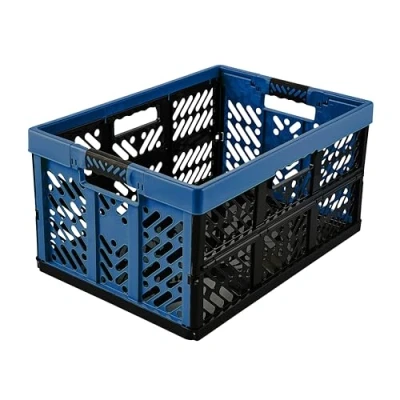 Imagen de keeeper Caja plegable resistente con asas suaves al tacto, 45 l, Ben, Azul Eco